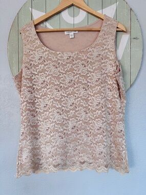 Coldwater creek lace camisole tank top layering tank